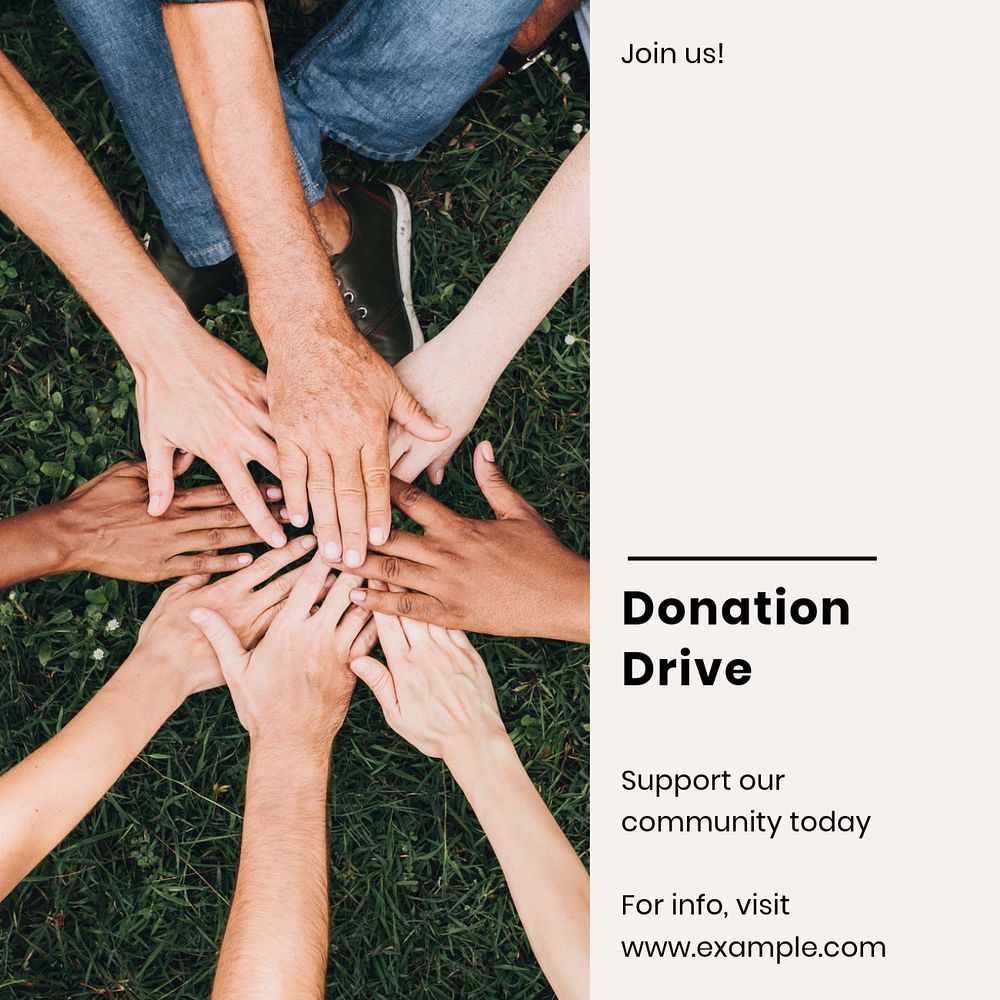 Donation drive Instagram post template, editable social media design