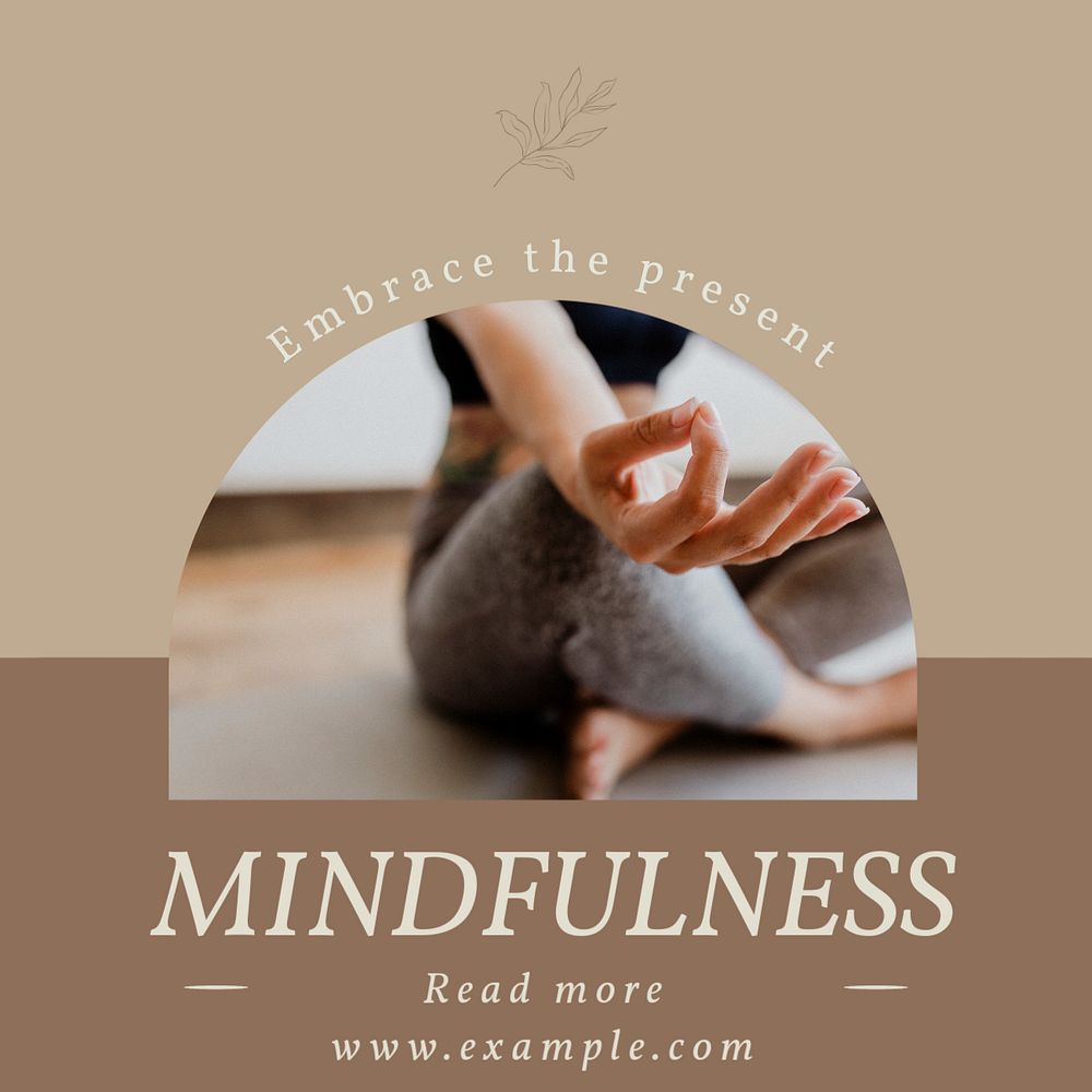 Mindfulness Instagram post template, editable social media design