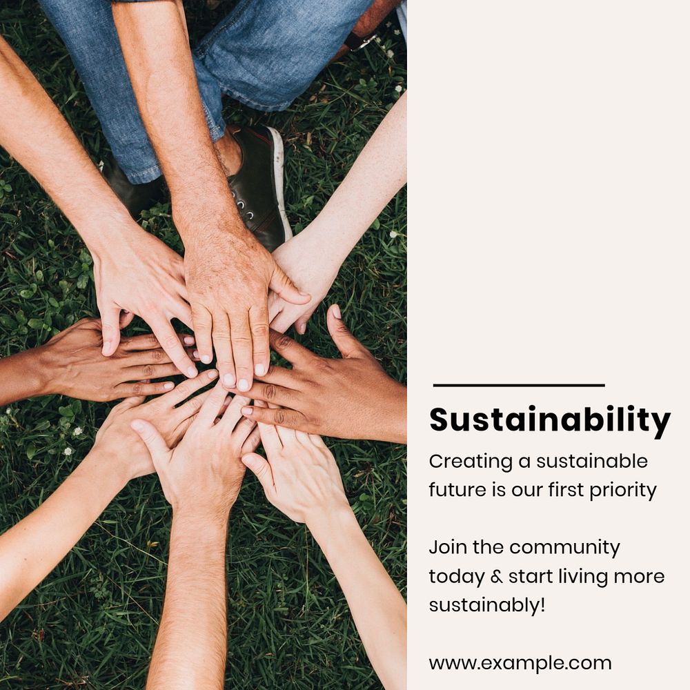 Sustainable community Instagram post template, editable social media design