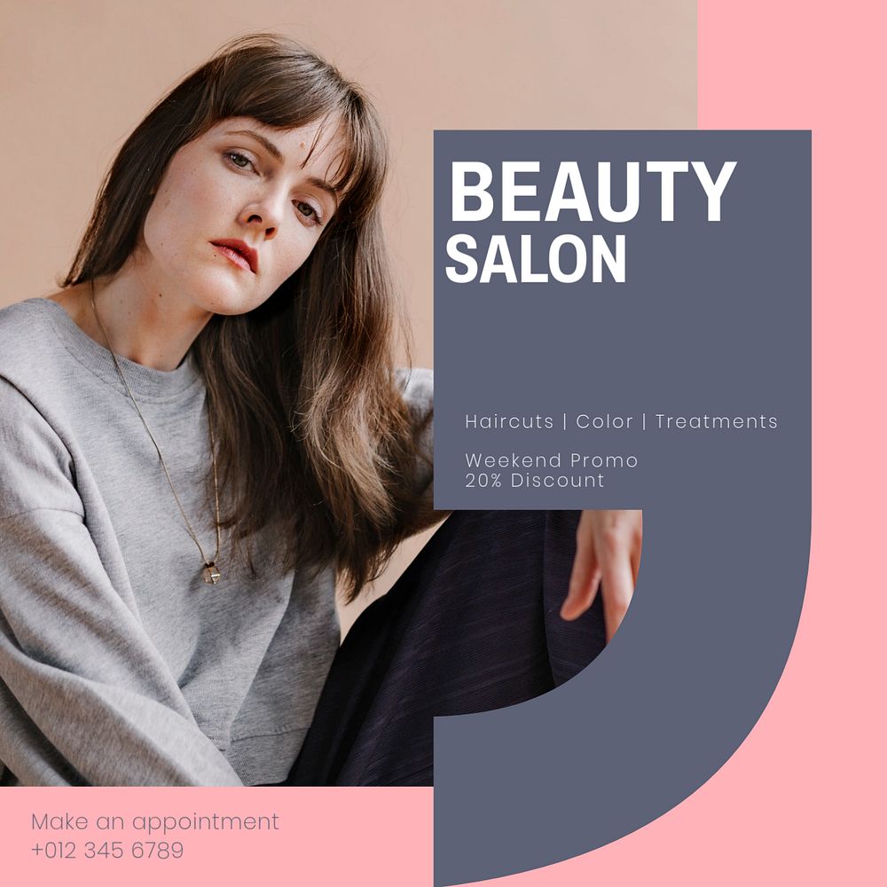 Beauty salon Instagram post template, editable social media design