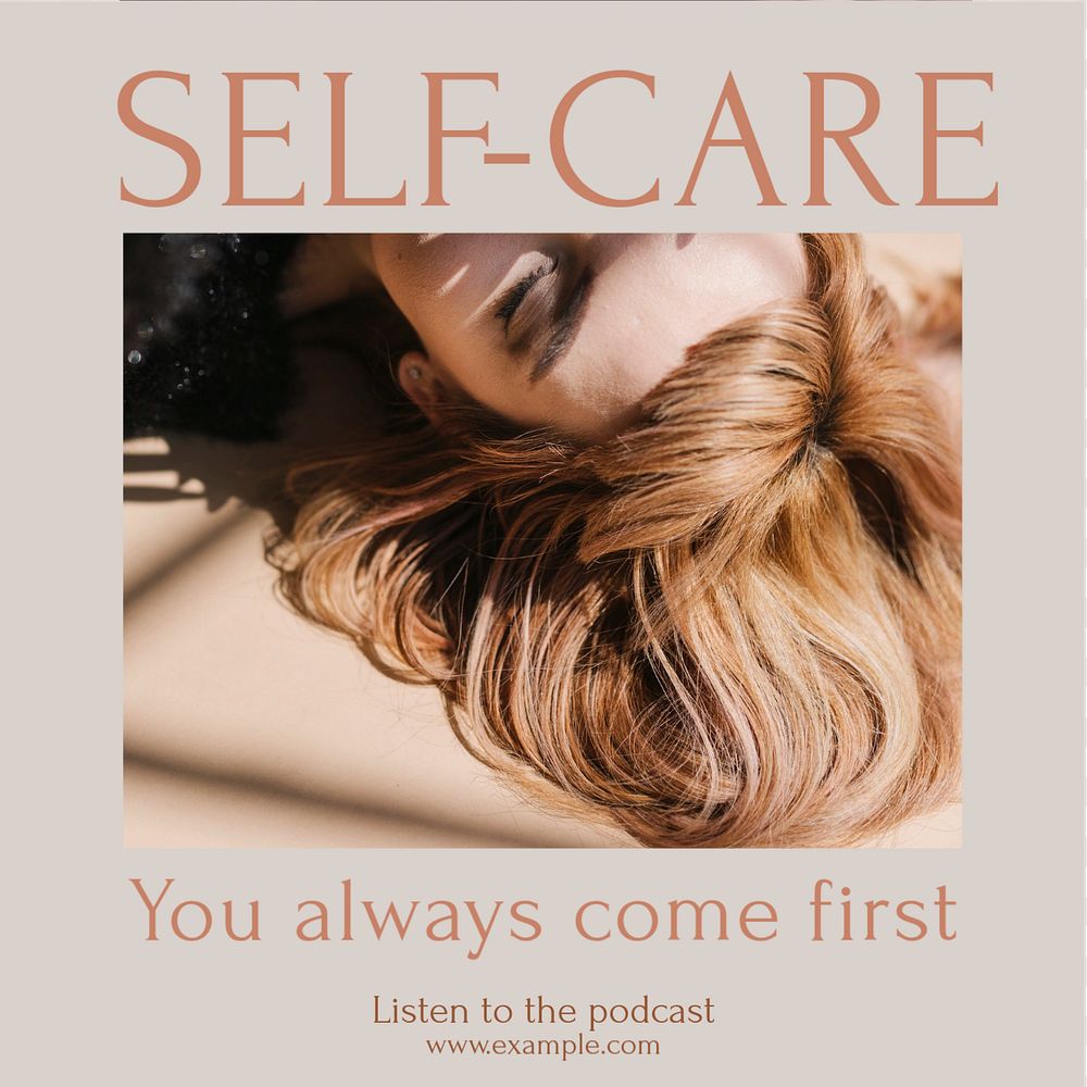 Self-care Instagram post template, editable social media design