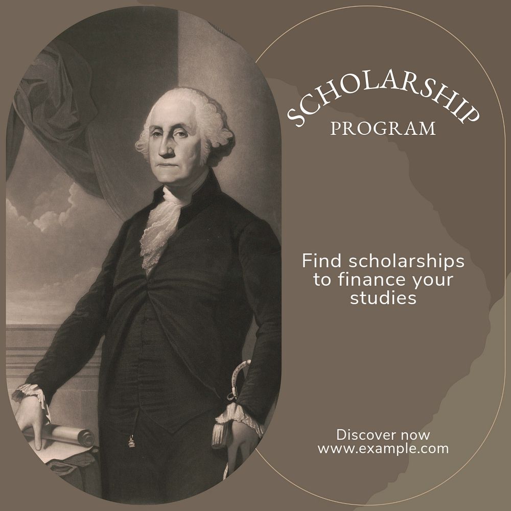 Scholarship program Instagram post template, editable social media design