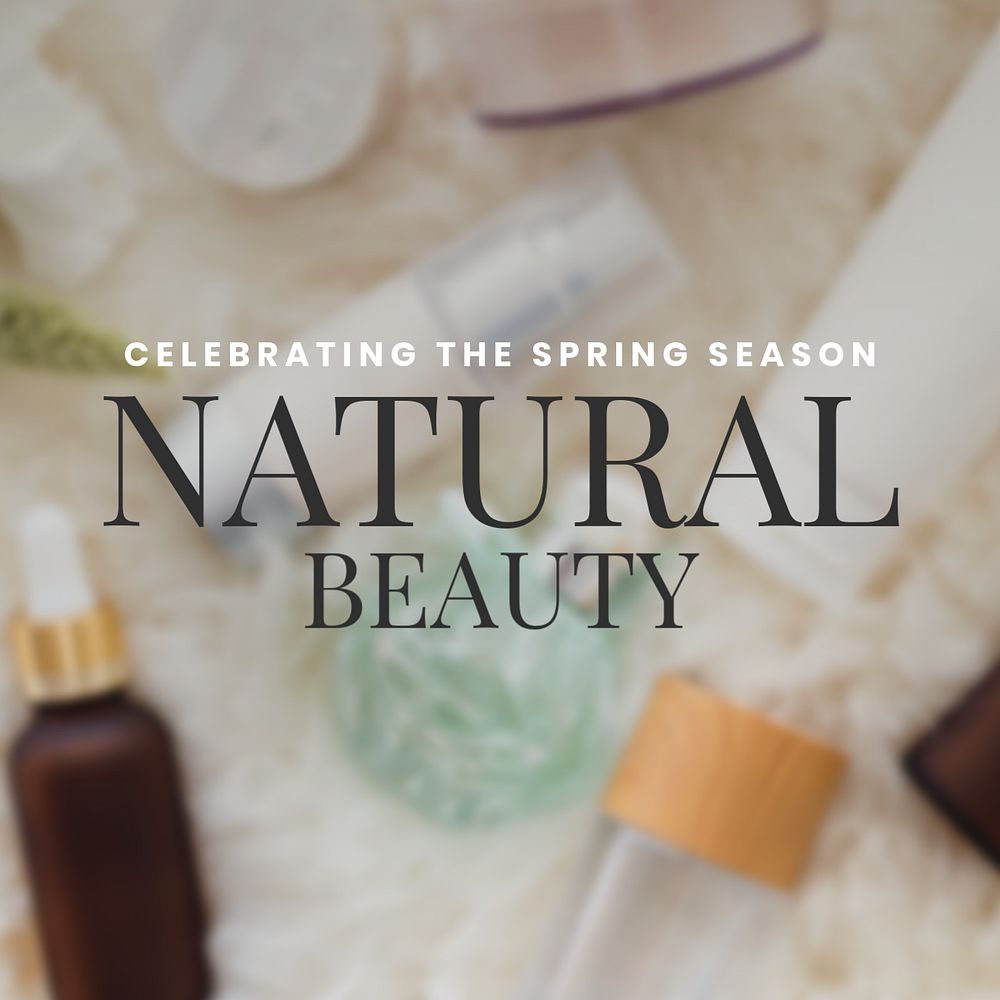 Natural beauty Instagram post template, editable design