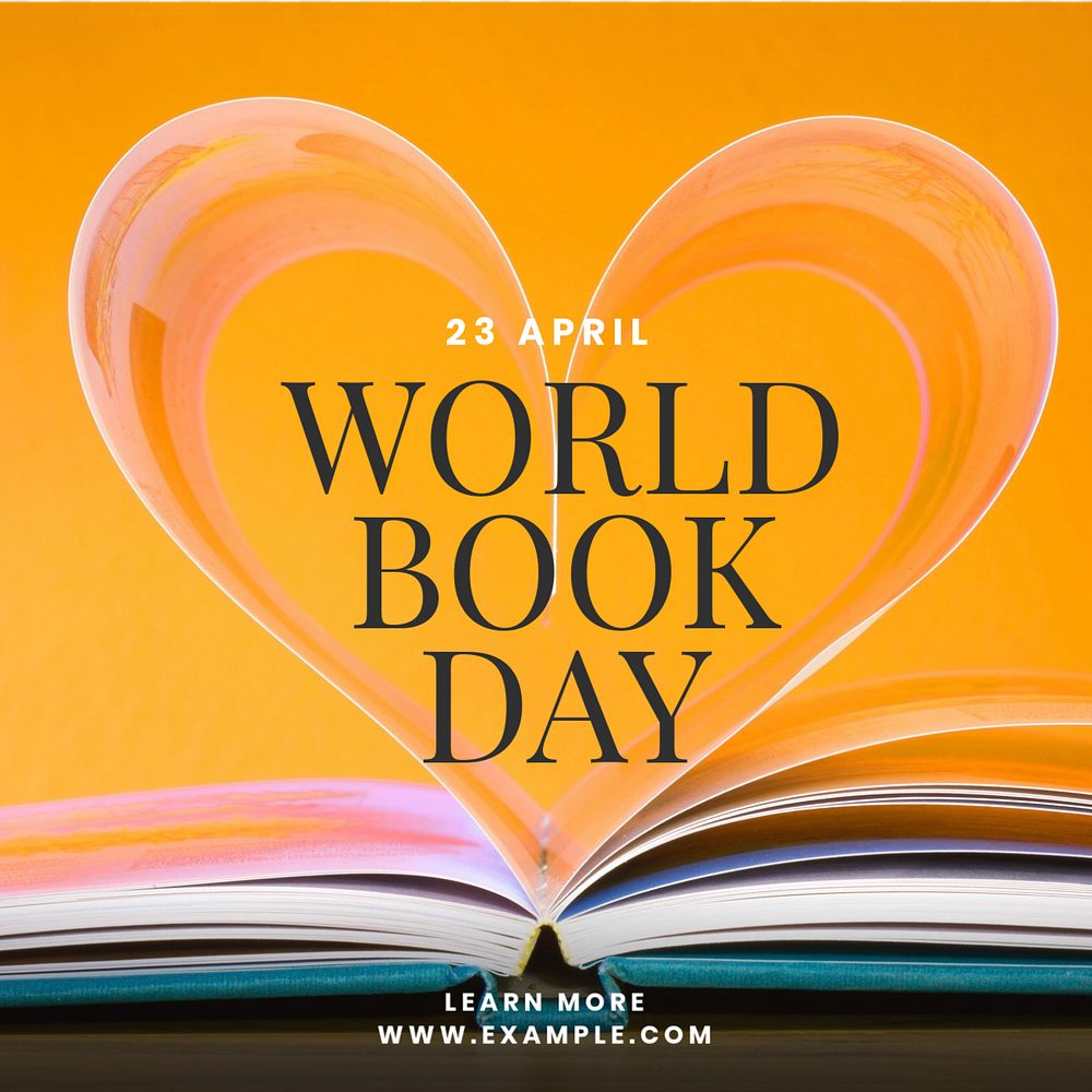 World book day Instagram post template, editable text