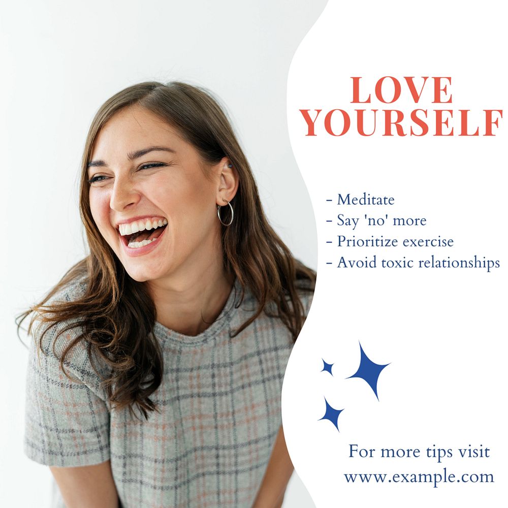 Love yourself Instagram post template, editable social media design