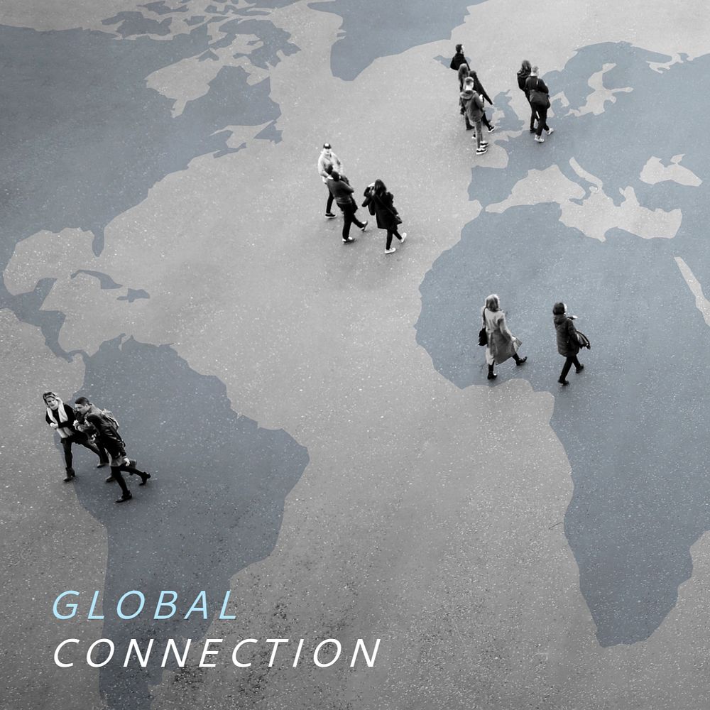 Global connection Instagram post template, editable design