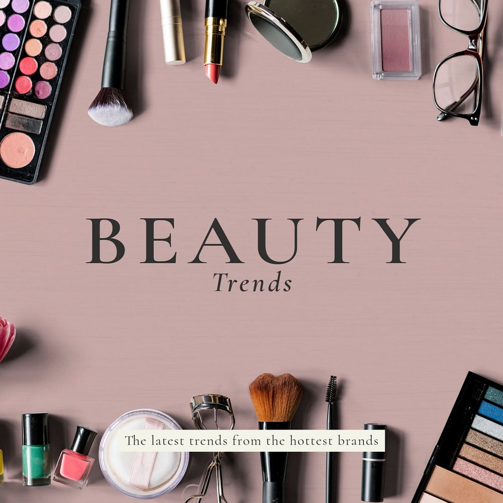 Beauty trends Instagram post template, editable text