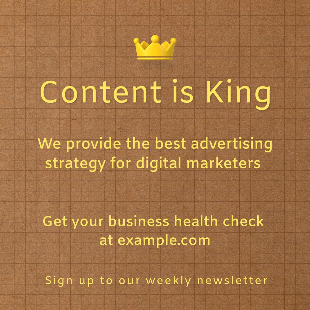 Content is king Instagram post template, editable text