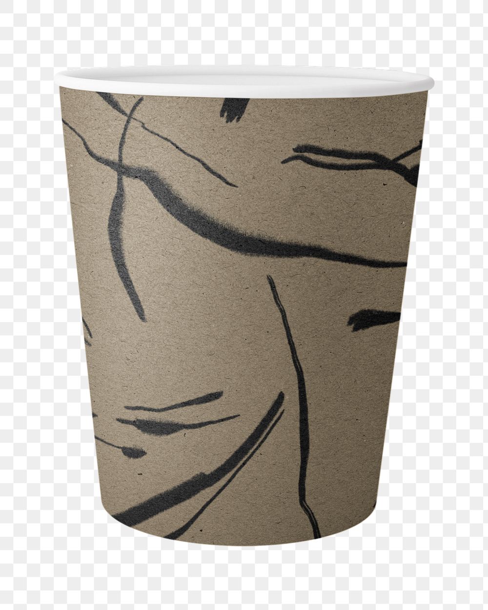 Paper cup mockup png element, editable disposable product design