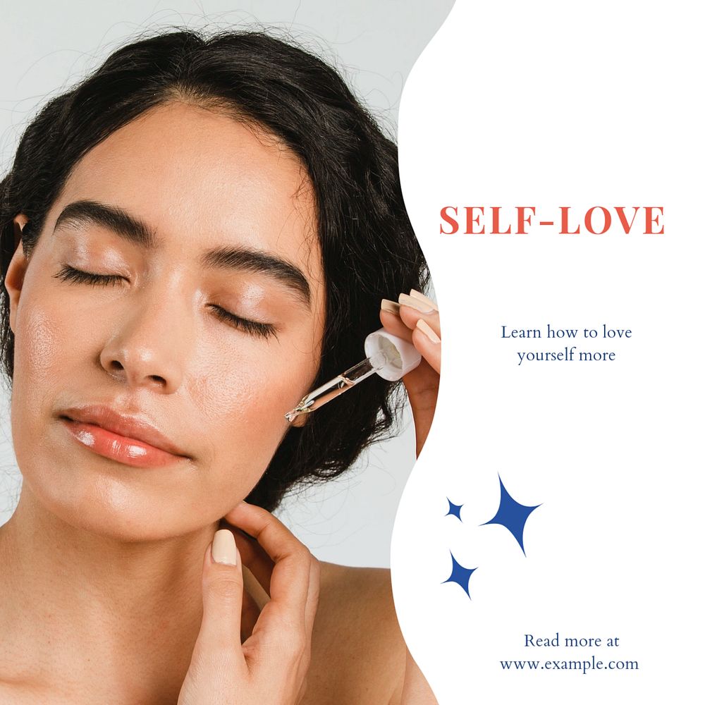 Self-love Instagram post template, editable social media design