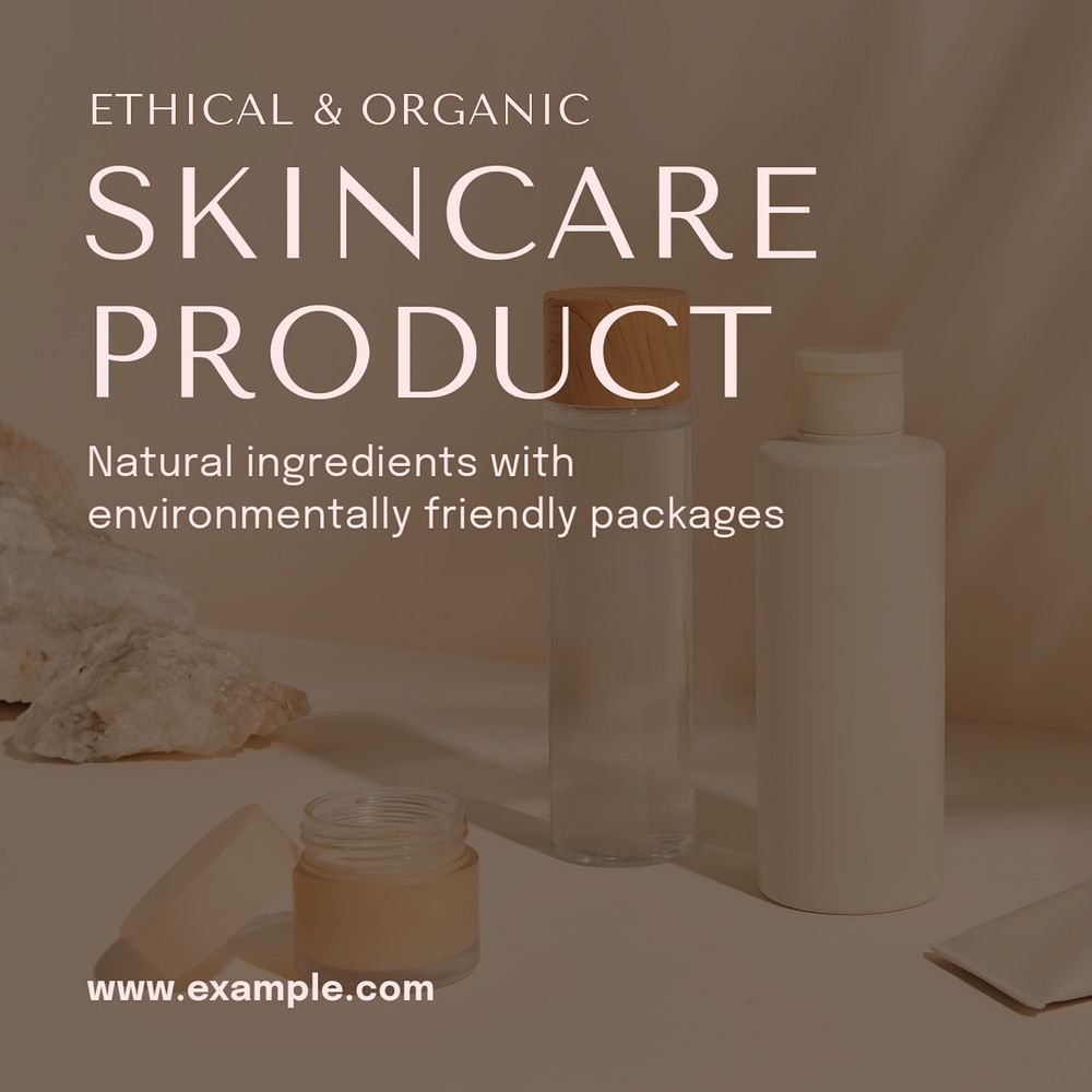 Skincare product Instagram post template, editable design