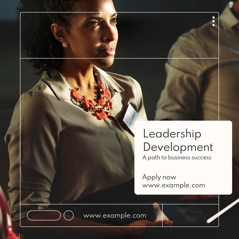 Leadership development Instagram post template, editable text