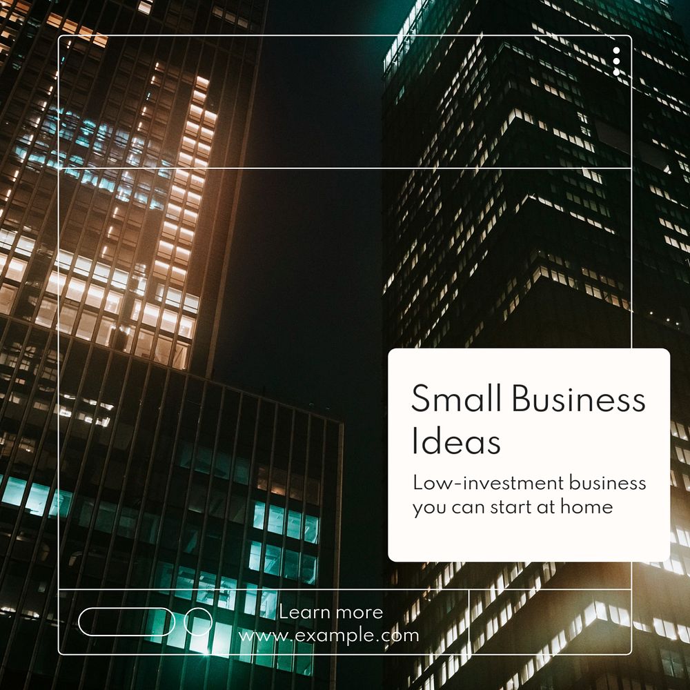 Small business ideas Instagram post template, editable text