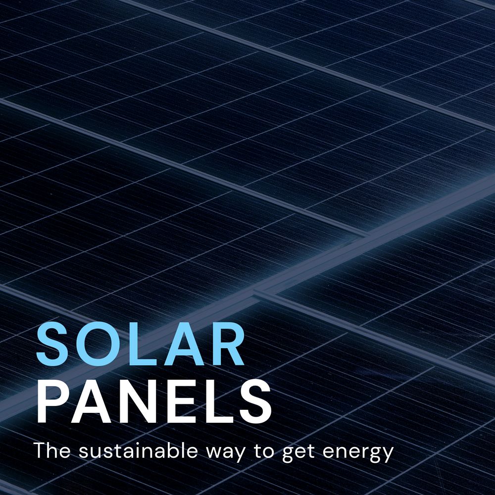 Solar panels Instagram post template, editable text