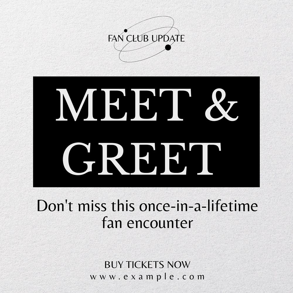 Meet and greet Instagram post template, editable text