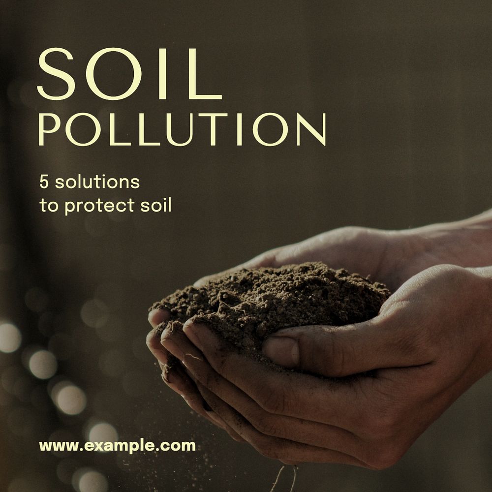 Soil pollution Instagram post template