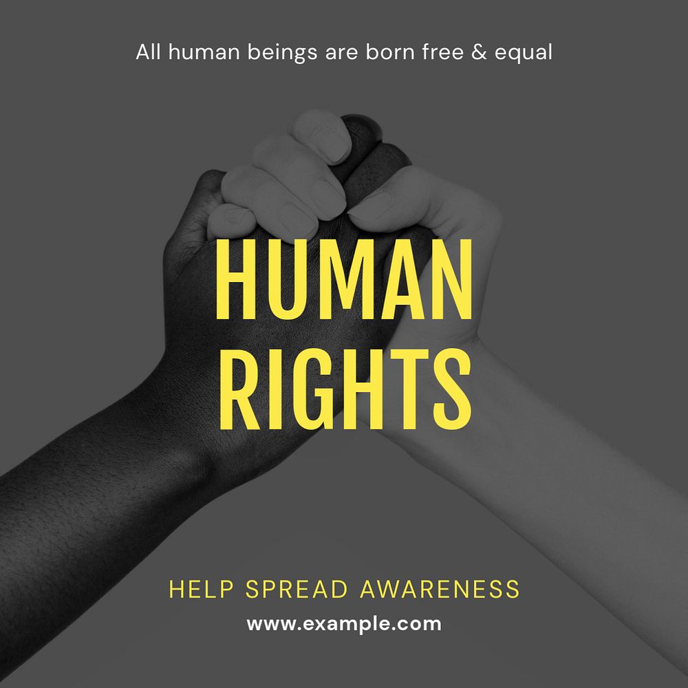 Human rights & equality Instagram post template, editable design