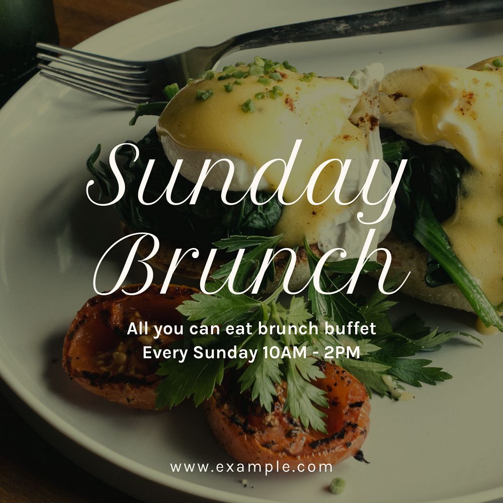 Sunday brunch Instagram post template, editable design