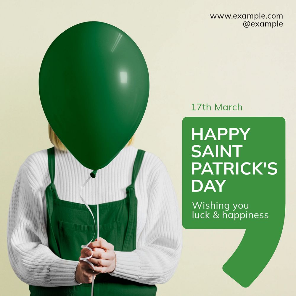 Saint Patrick's day Instagram post template, editable text