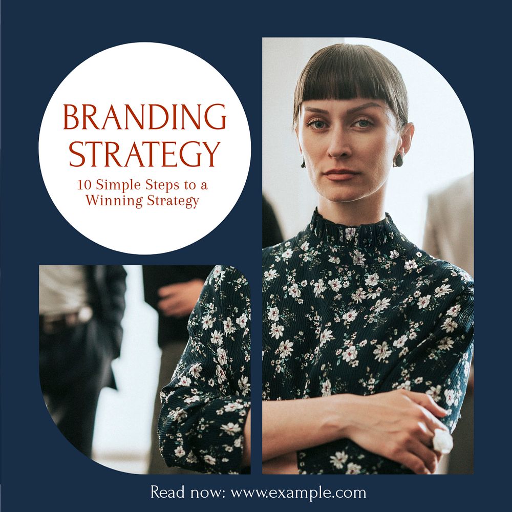 Branding strategy Instagram post template, editable text