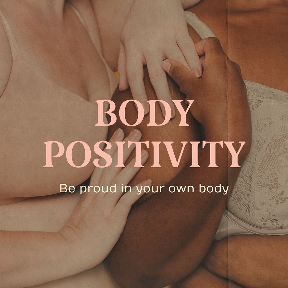 Body positivity Instagram post template, editable design