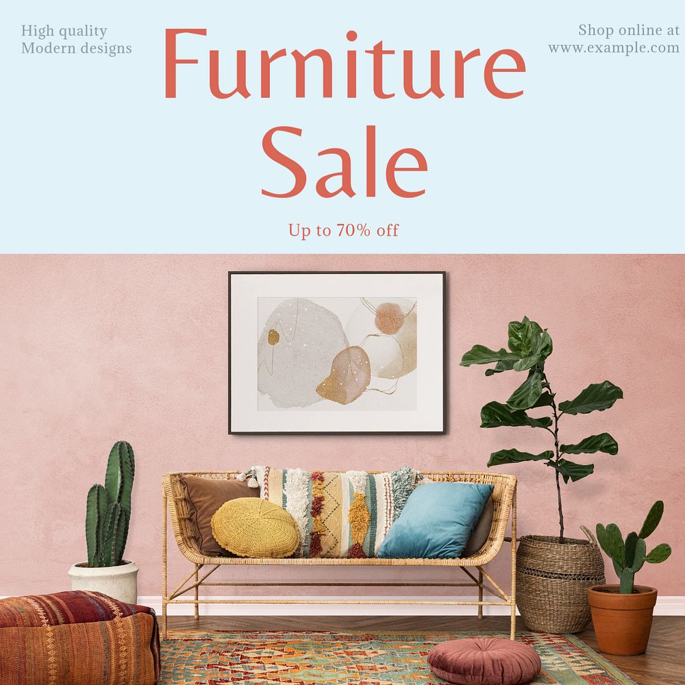 Furniture sale Instagram post template, editable text