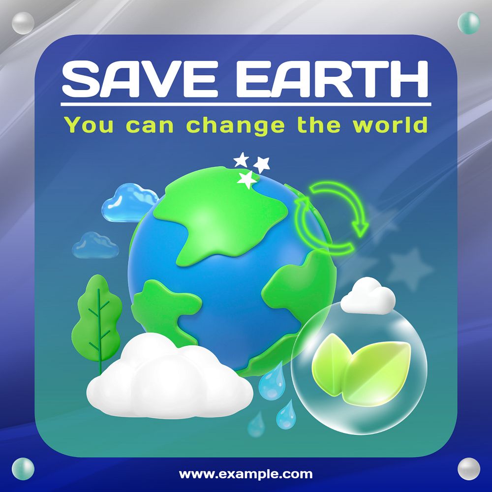 Save earth Instagram post template, editable design