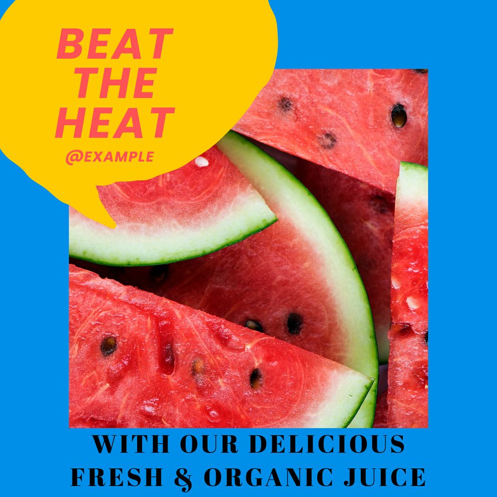 Beat the heat post template, editable text for social media