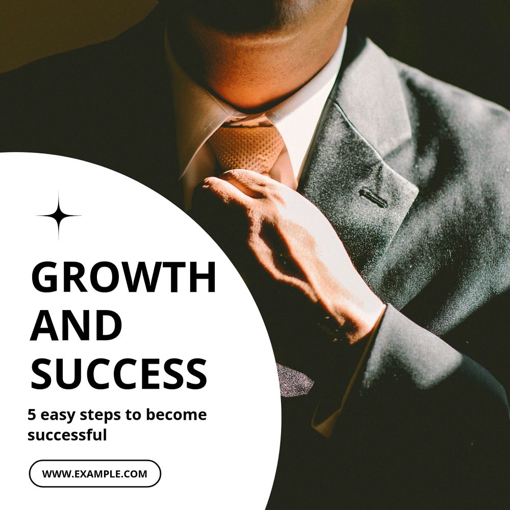 Growth and success Instagram post template, editable design