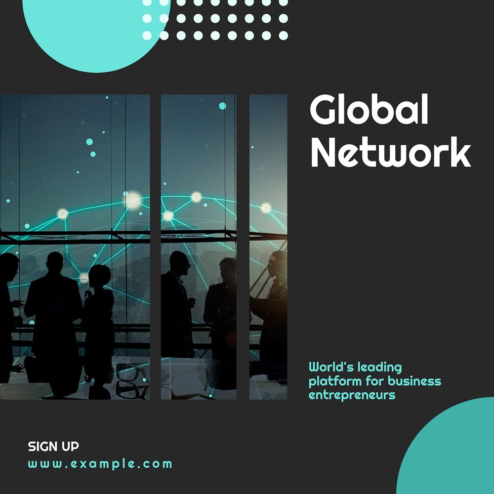 Global network Instagram post template, editable design