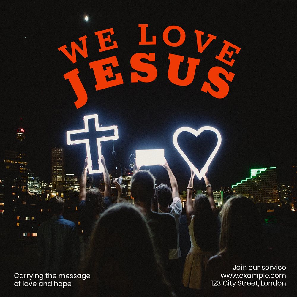 We love Jesus post template, editable social media design