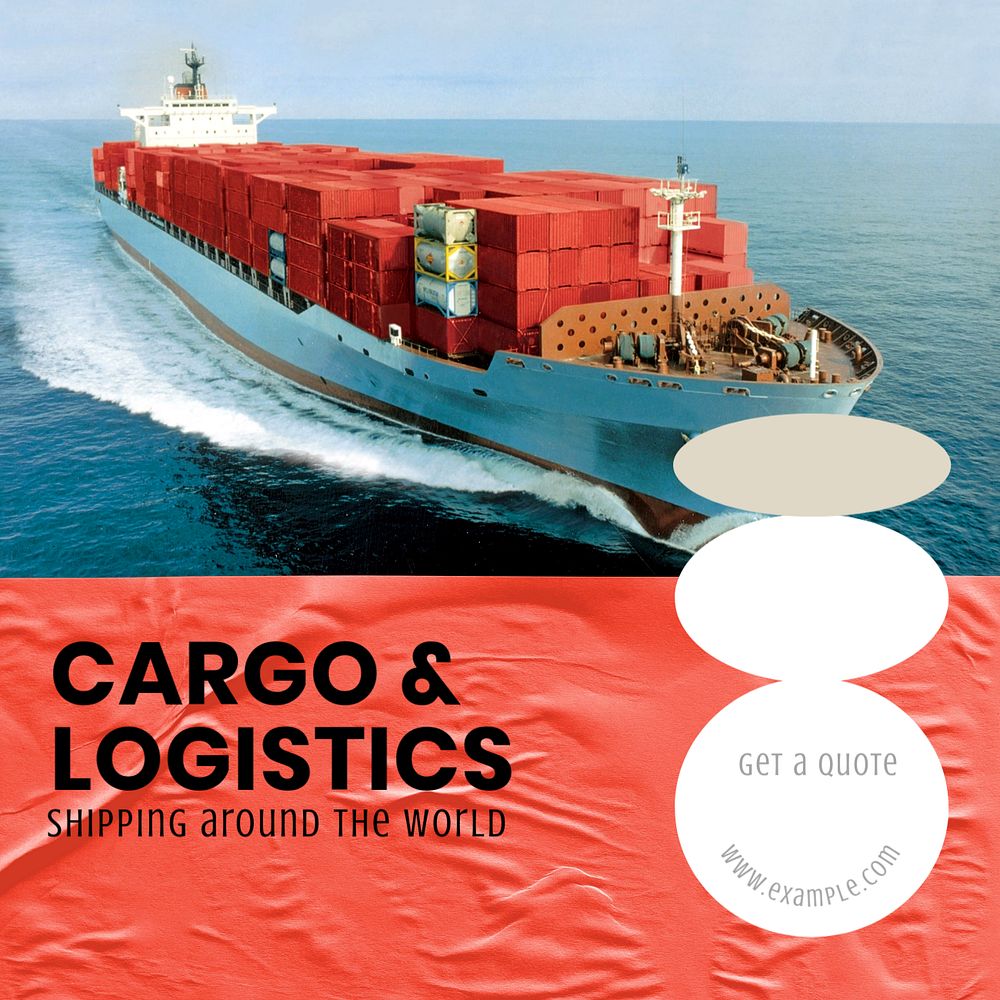 Cargo & logistics  Instagram post template, editable design