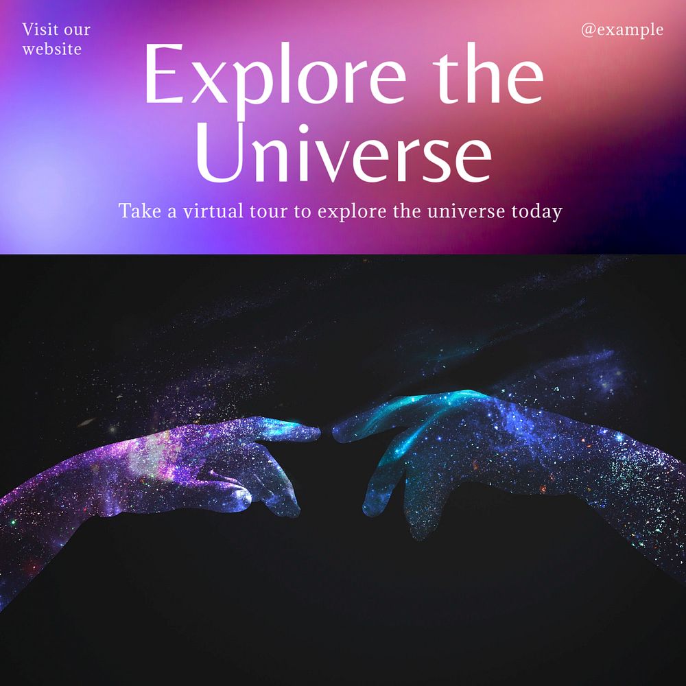 Explore universe Instagram post template, editable design