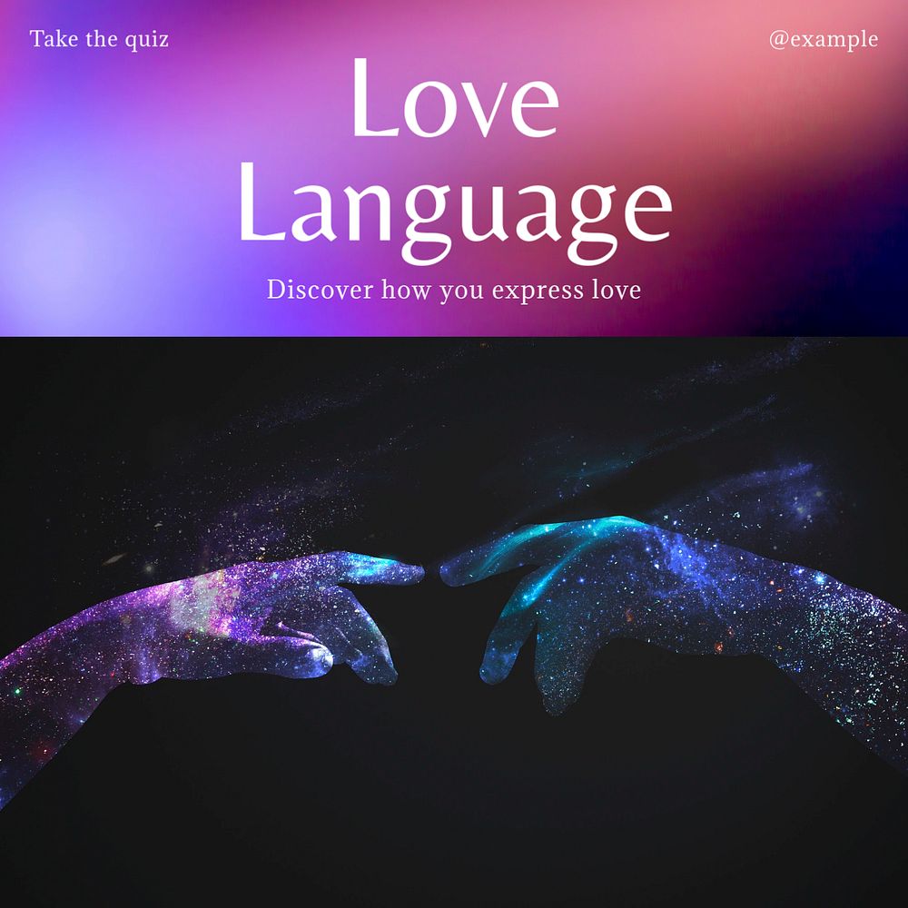 Love language quiz Instagram post template, editable design