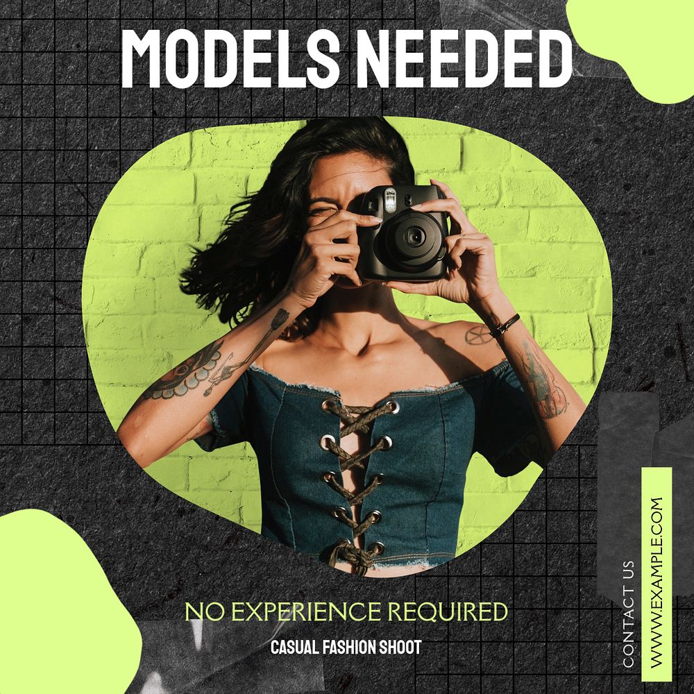 Models needed Instagram post template, editable design