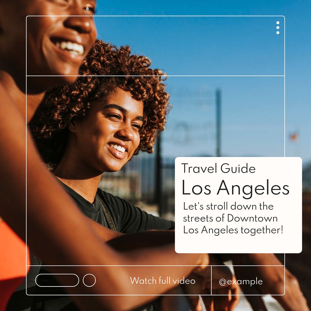 Los angeles Instagram post template, editable text