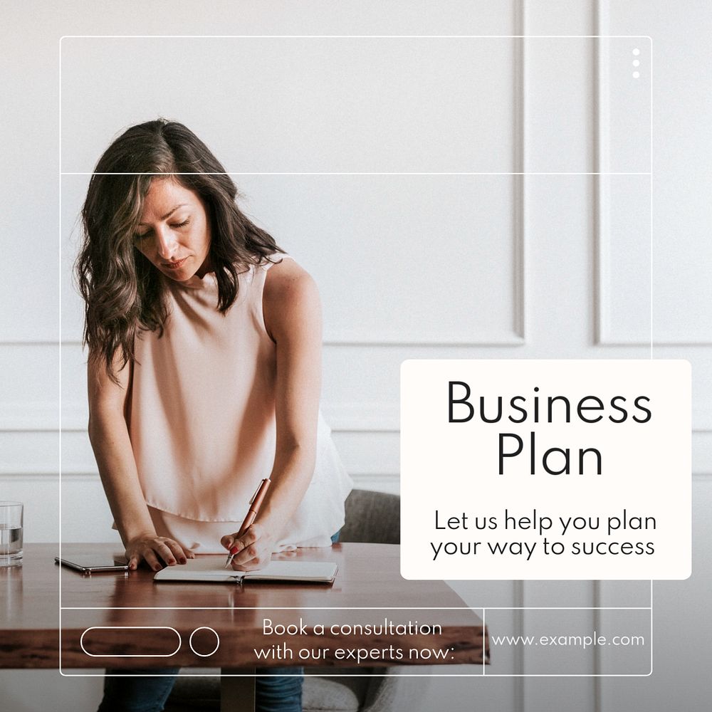 Business plan Instagram post template, editable text