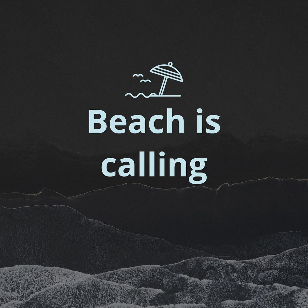 Beach is calling Instagram post template, editable text