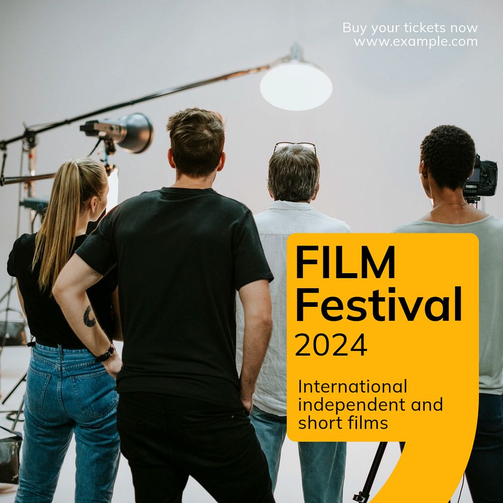 Film festival Instagram post template, editable text