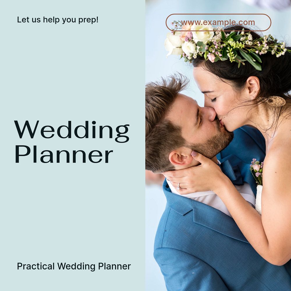 Wedding planner Instagram post template, editable text