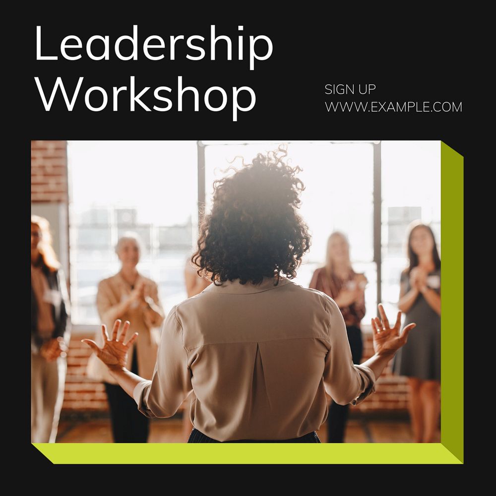 Leadership workshop Instagram post template, editable text