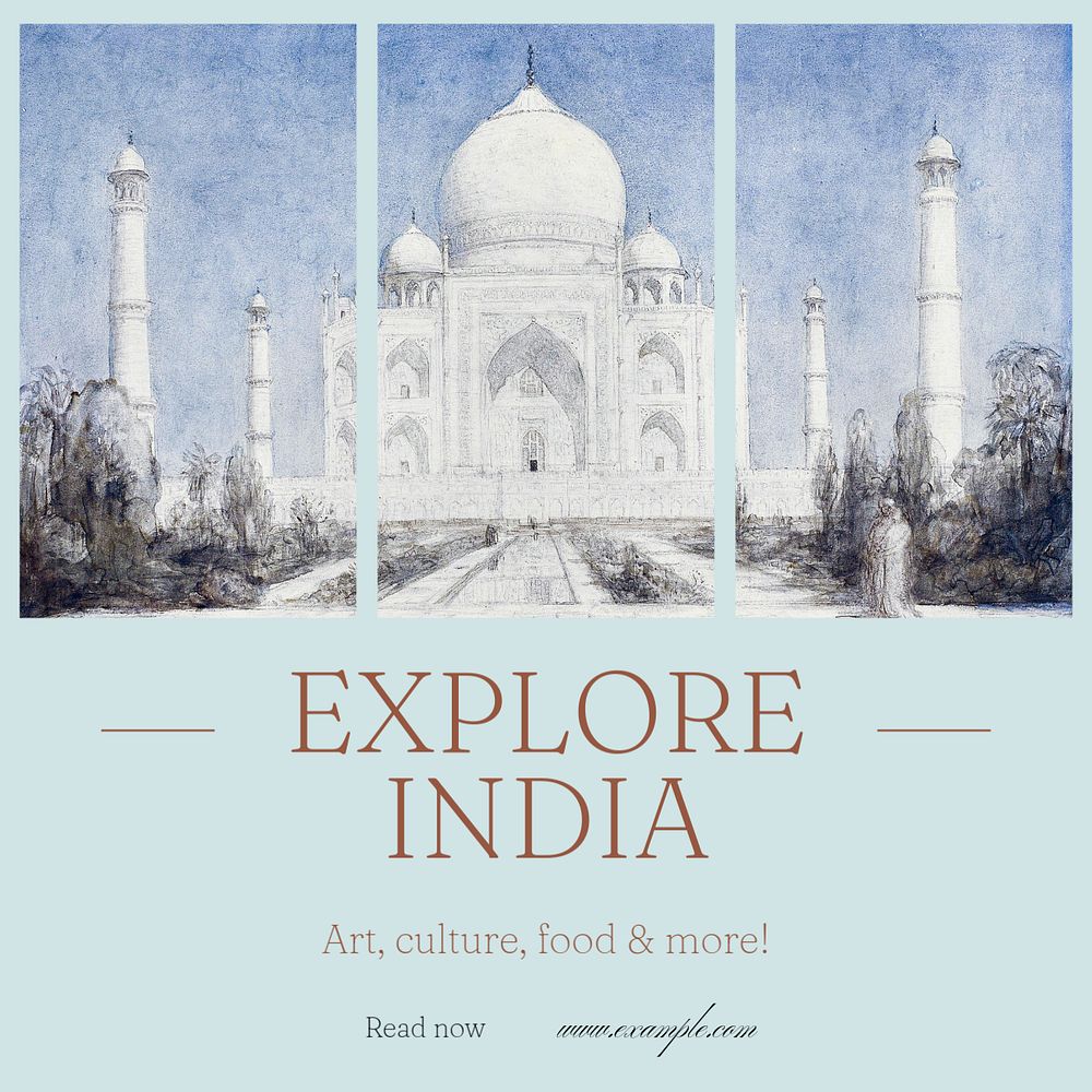 Indian art & culture Instagram post template, editable text