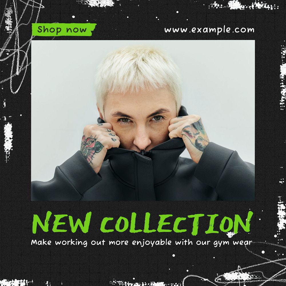 New collection Instagram post template, editable design