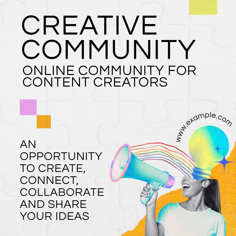 Creative Community Instagram post template, editable text