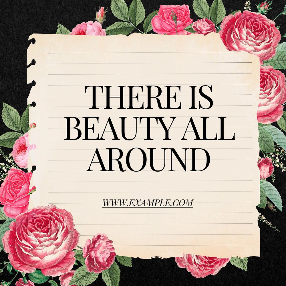 There is beauty all around Instagram post template, editable text