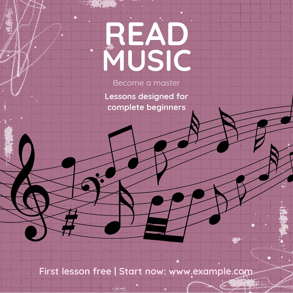 Read music Instagram post template, editable text