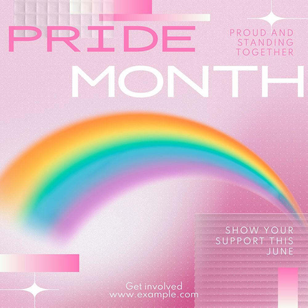 Pride month Instagram post template, editable text