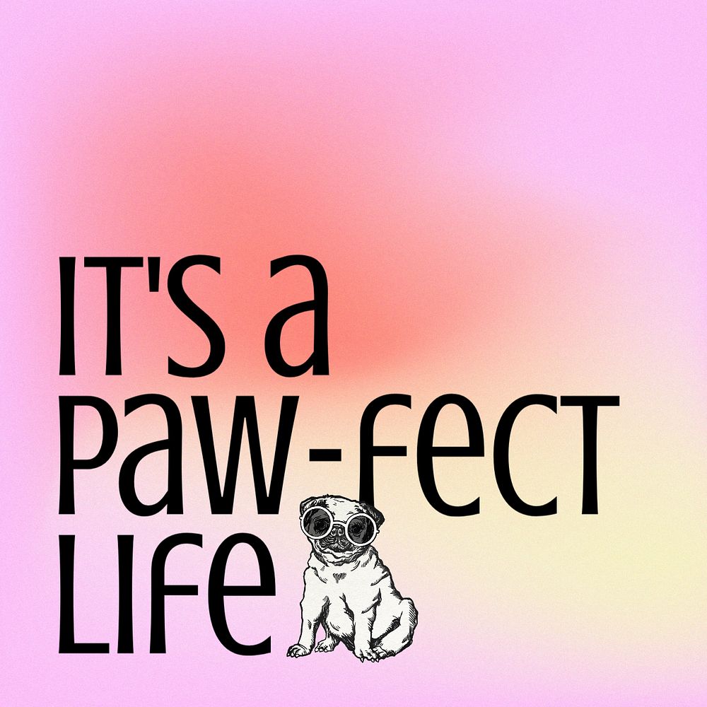 Pet quote Instagram post template, editable text