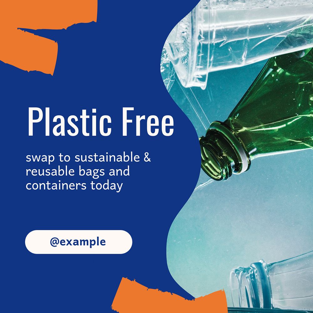 Plastic free Instagram post template, editable text