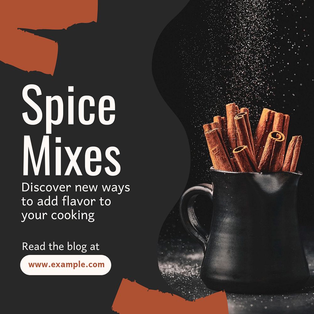 Spice mixes Instagram post template, editable text